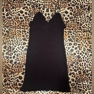 H&M Black Smocked Bodycon Dress
